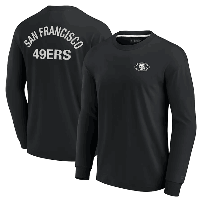 Men's Black San Francisco 49ers Signature Unisex Super Soft Long Sleeve T-Shirt